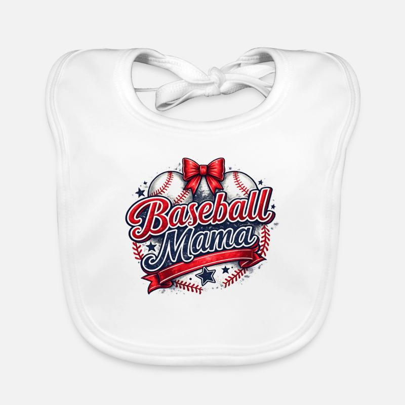 Baseball Mom: Retro Mama Baseball Gift Organic Baby Bibs