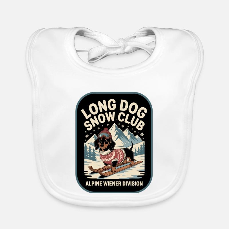 Ski Dachshund Organic Baby Bibs