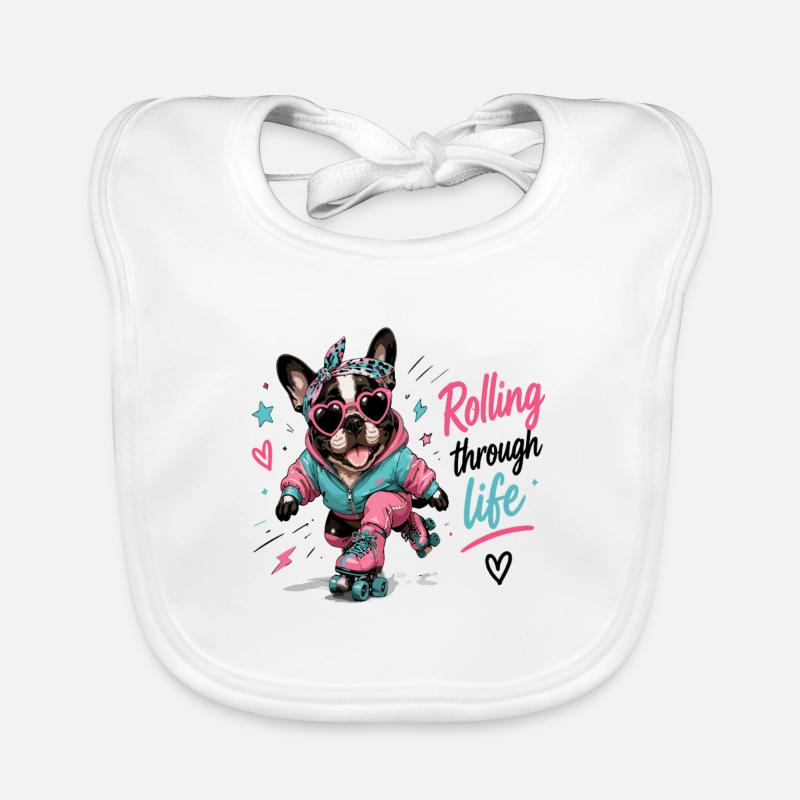 Rollender Hund – Lebensfreude Baby Bio-Lätzchen