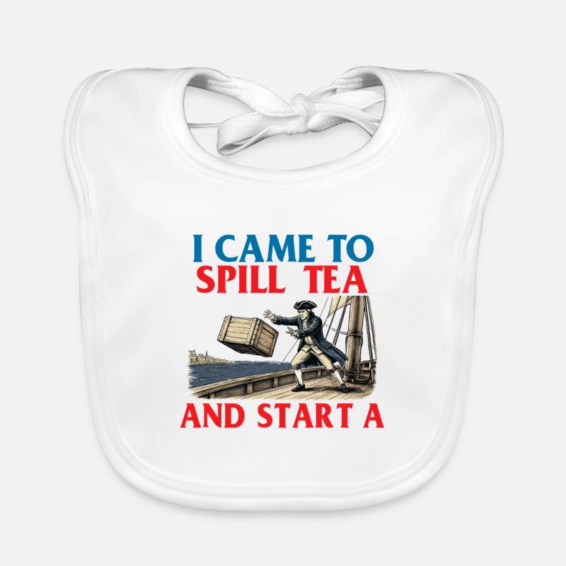 Jeu de mots sur l’histoire de Spill Tea Start Revolution Bavoir bio Bébé