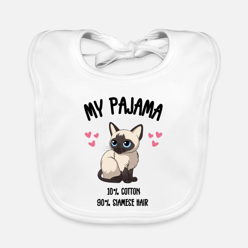 Siamese Cat Pajama Organic Baby Bibs