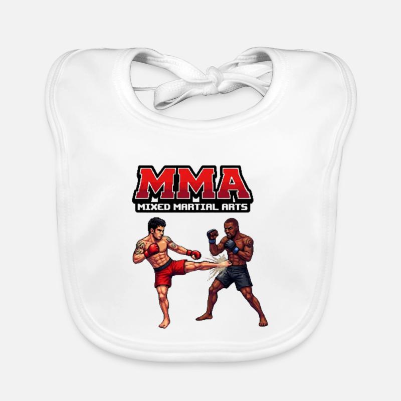 MMA Kampfduell Pixel Stil Baby Bio-Lätzchen