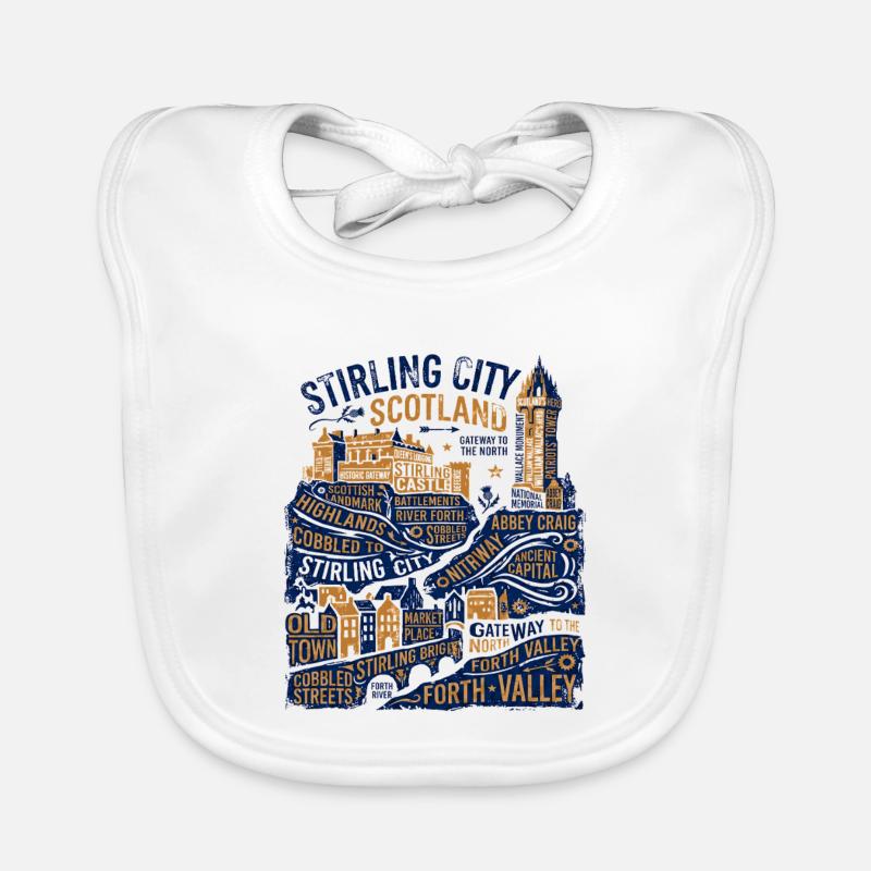 Skyline de Stirling, Écosse, et monuments locaux Bavoir bio Bébé