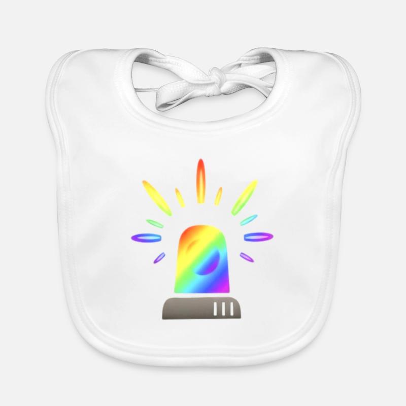 Rainbow Siren Warning Light Organic Baby Bibs