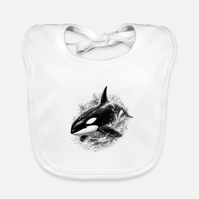 Orque - Bavoir bio Bébé - blanc