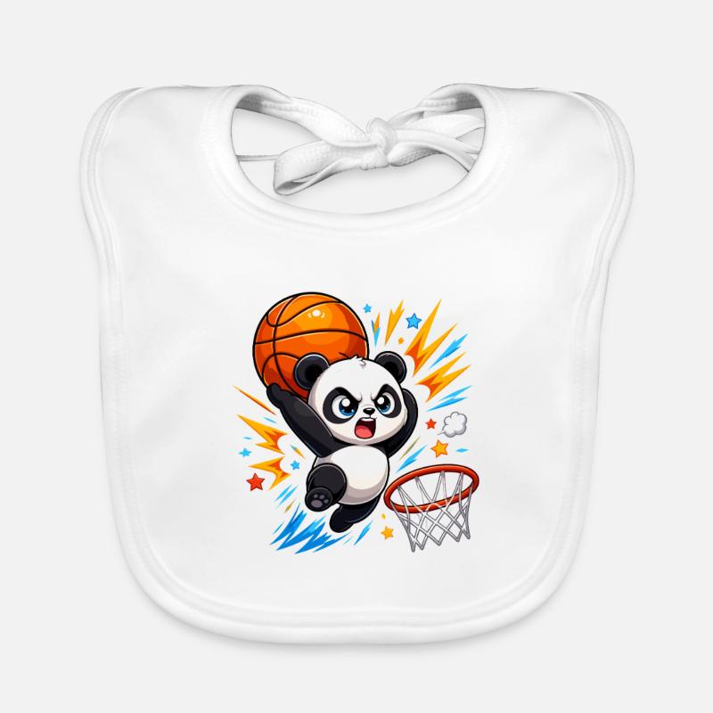 Powerful Panda Slam Dunk Organic Baby Bibs
