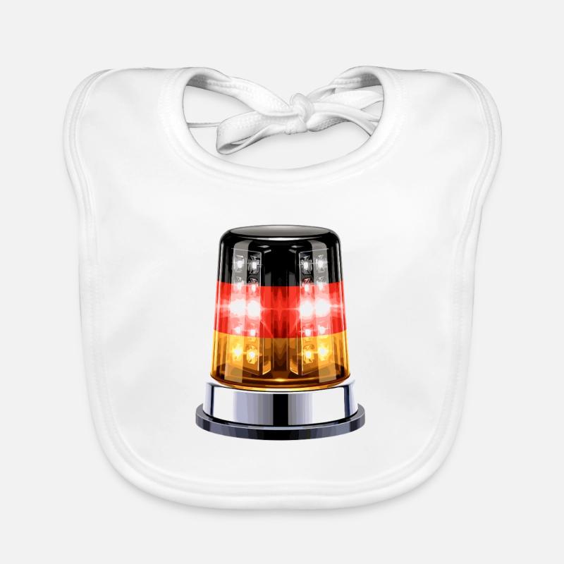 Hyperrealistic Germany Siren Beacon Organic Baby Bibs