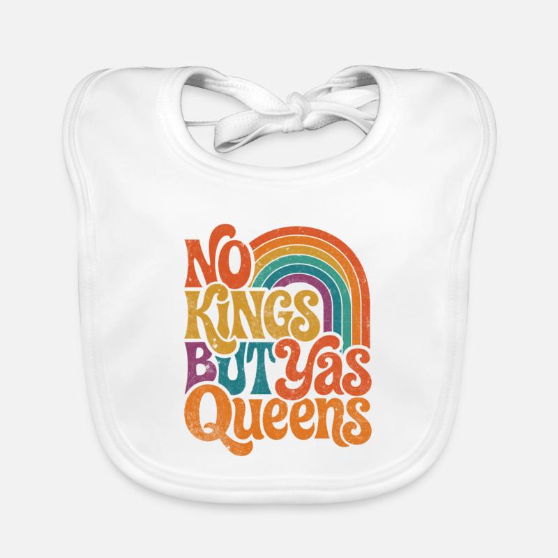 Pas de rois sauf Queens Retro Rainbow Bavoir bio Bébé