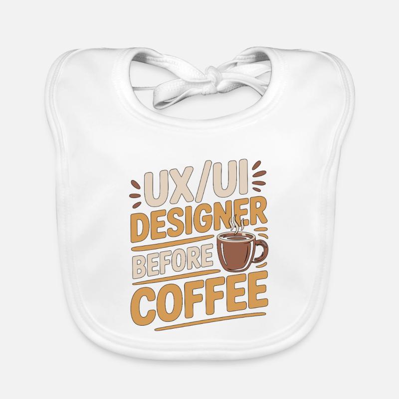 UX/UI Designer Before Web Designer Coffee Lover Organic Baby Bibs