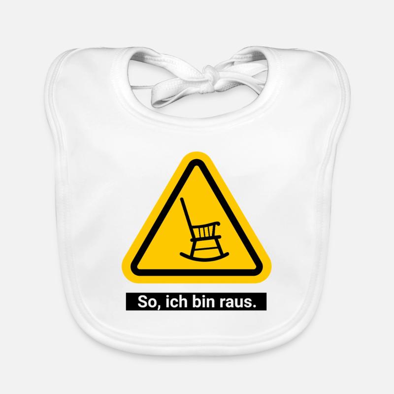 So, ich bin raus. Ruhestand Warnschild Baby Bio-Lätzchen