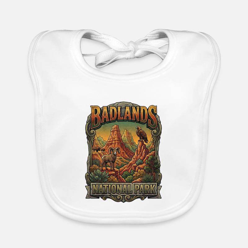 Affiche du parc national des Badlands Bavoir bio Bébé