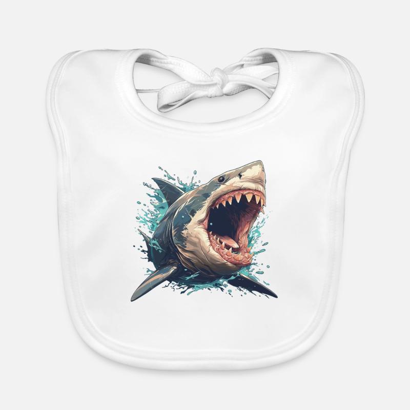Grand requin blanc Grand requin blanc Bavoir bio Bébé