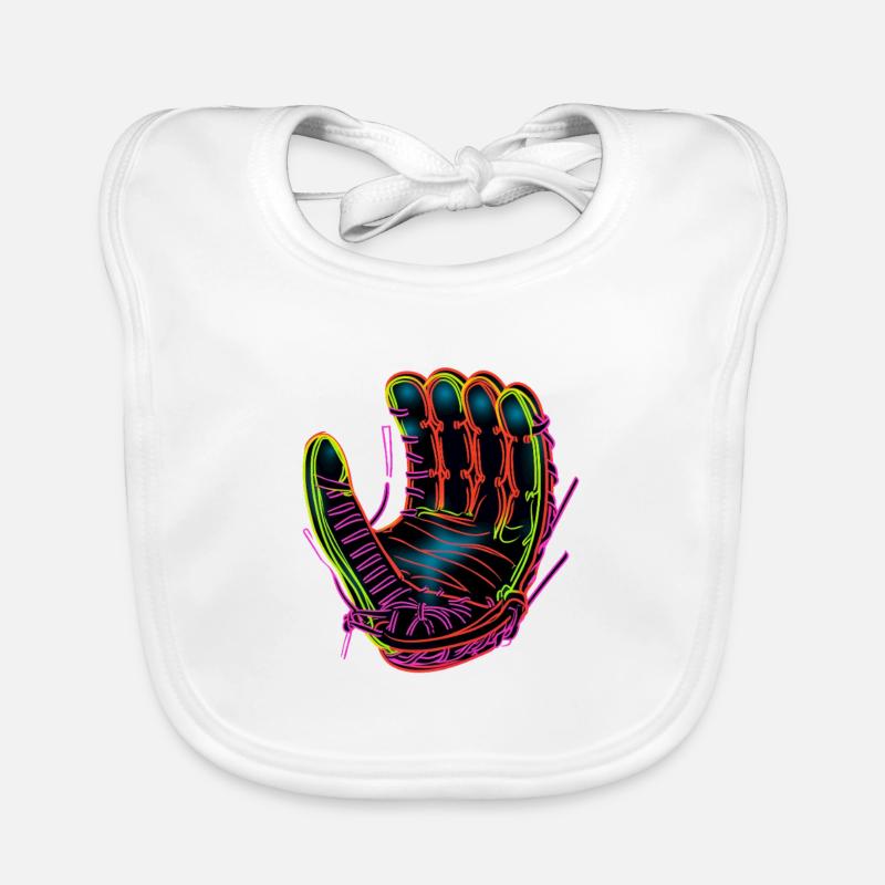 Baseball Handschuh Synthwave Baby Bio-Lätzchen