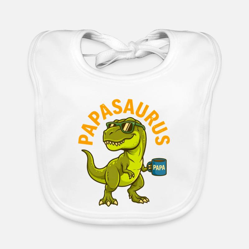 Papasaurus Dinosaurier T-Rex Cool Papa Baby Bio-Lätzchen