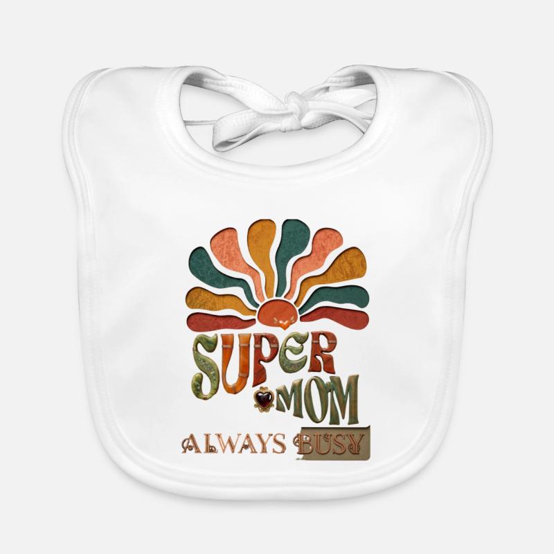 Supermom mit Sonnenstrahlen Baby Bio-Lätzchen