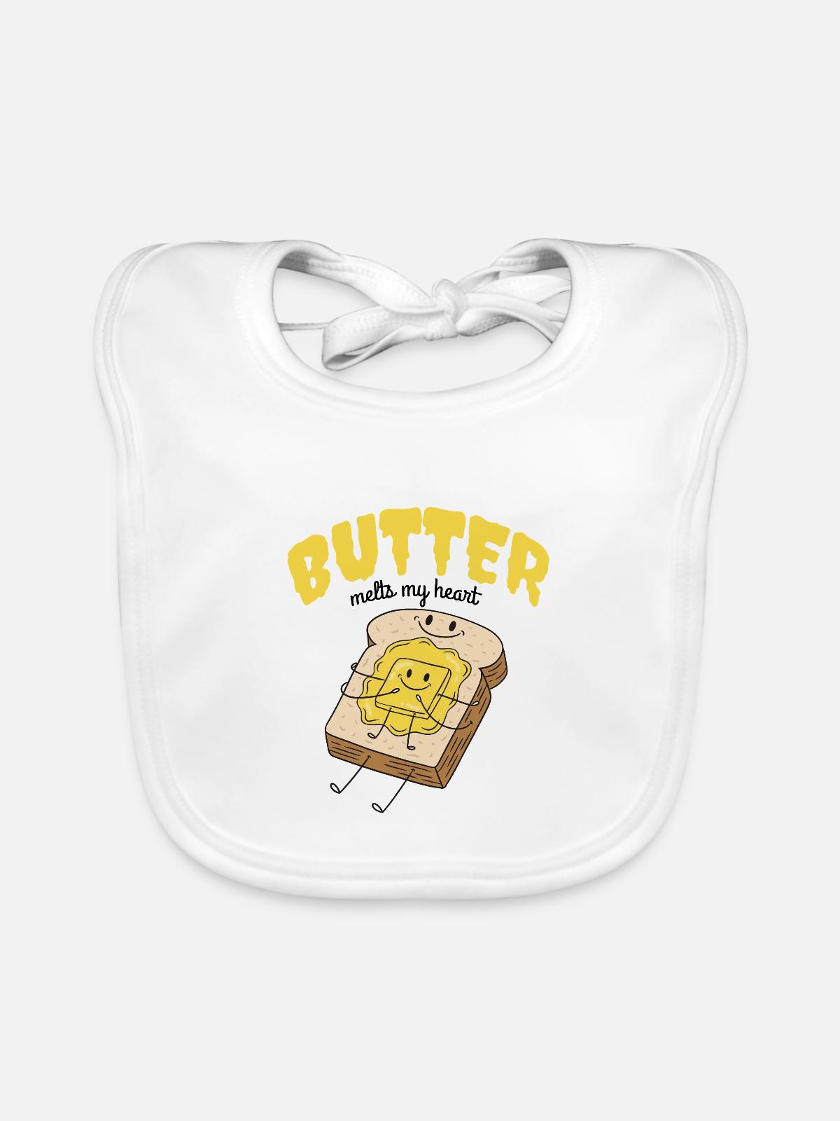 Toast & Butter - Baby Bio-Lätzchen - Weiß - Vorne
