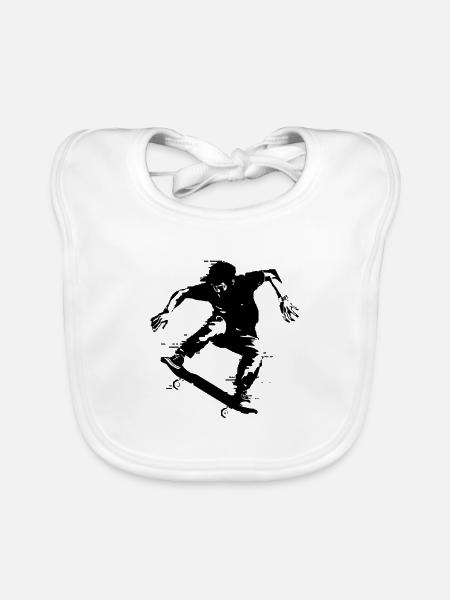 Skateboarder - Baby Bio-Lätzchen - Weiß - Vorne