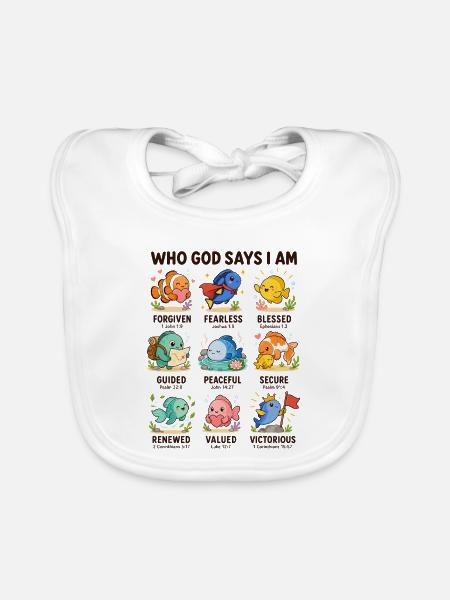  Von Wem Gott Sagt, Dass Ich Ein Elefant Bin? - Baby Bio-Lätzchen - Weiß - Vorne