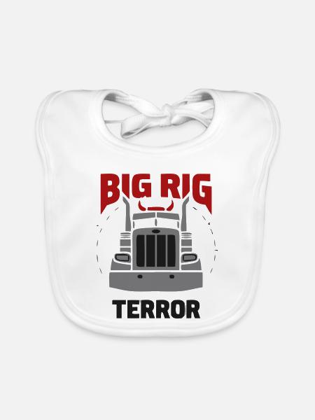 Trucker LKW Teufel Wappen - Baby Bio-Lätzchen - Weiß - Vorne