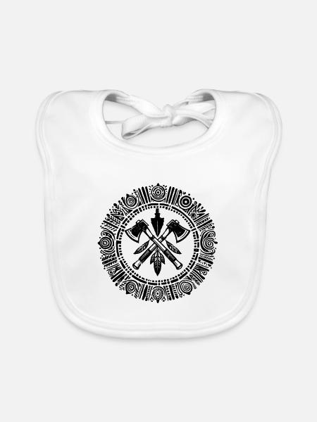 Indianer Ureinwohner Traumfänger Western - Baby Bio-Lätzchen - Weiß - Vorne
