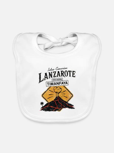 Lanzarote - Kanaren - Canary Islands - Spanien - Baby Bio-Lätzchen - Weiß - Vorne