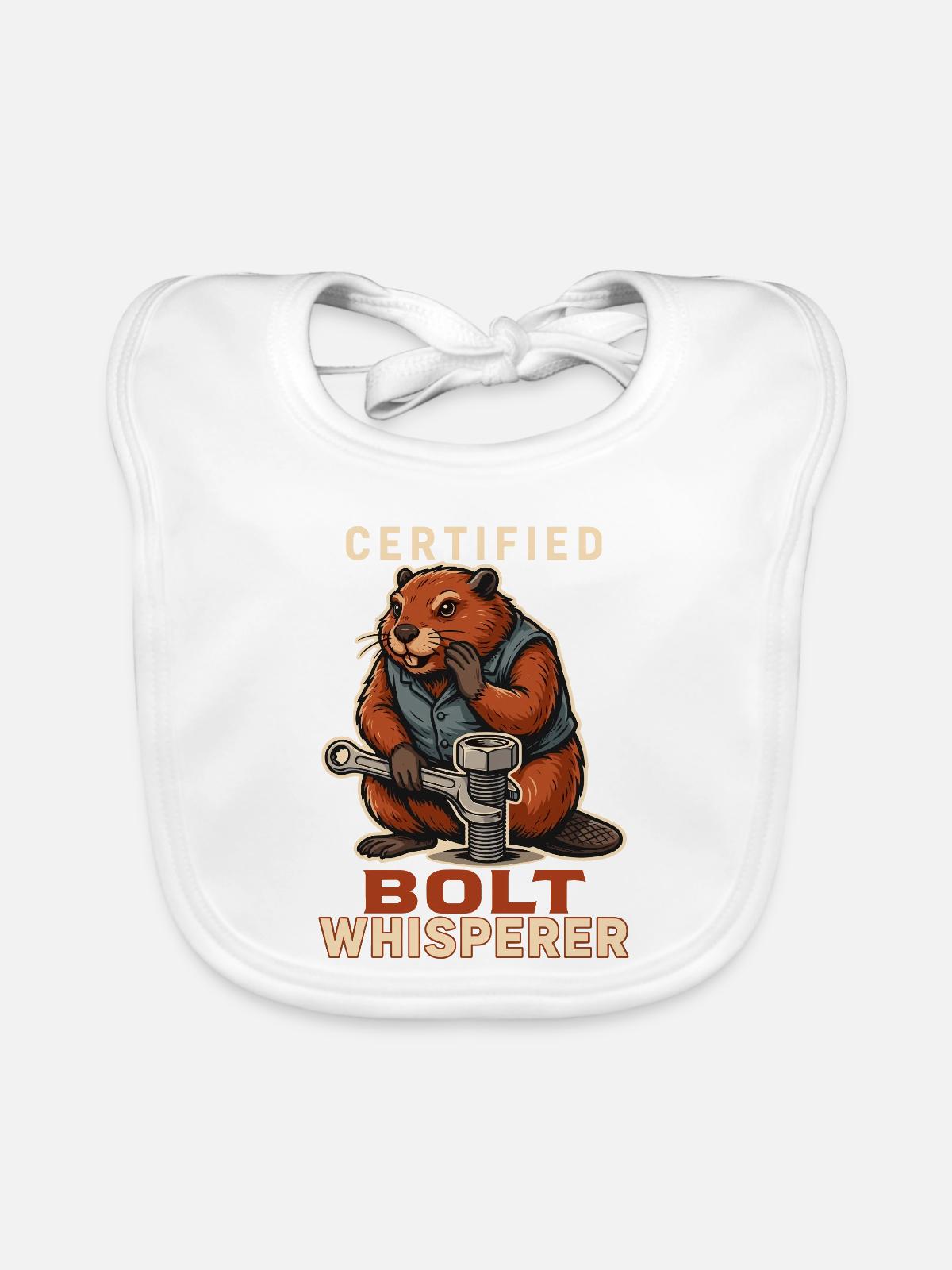 Certified Bolt Whisperer - Baby Bio-Lätzchen - Weiß - Vorne