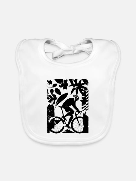 Radfahrer Cartoon Stil - Baby Bio-Lätzchen - Weiß