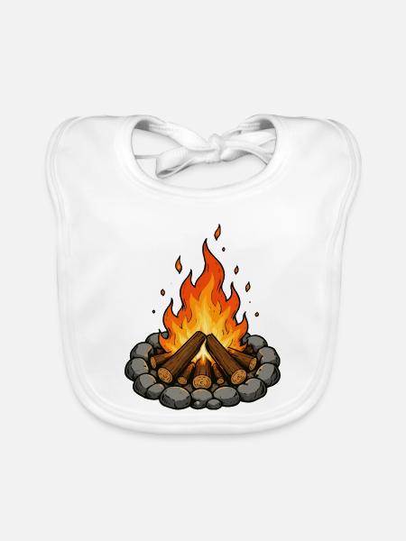 lagerfeuer - Baby Bio-Lätzchen - Weiß - Vorne