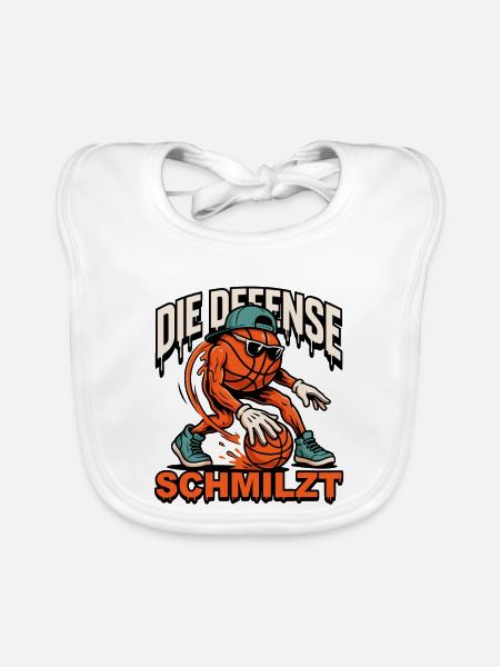 Die Defense Schmilzt Basketball - Baby Bio-Lätzchen - Weiß - Vorne