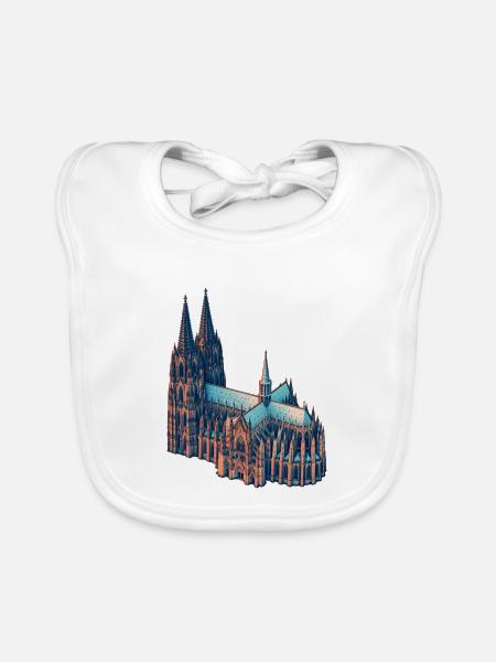 Kölner Dom Risograph - Baby Bio-Lätzchen - Weiß