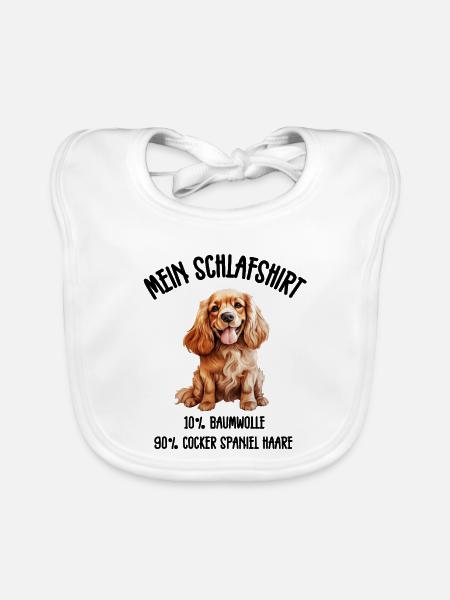 Cocker Spaniel Schlafshirt Froh - Baby Bio-Lätzchen - Weiß