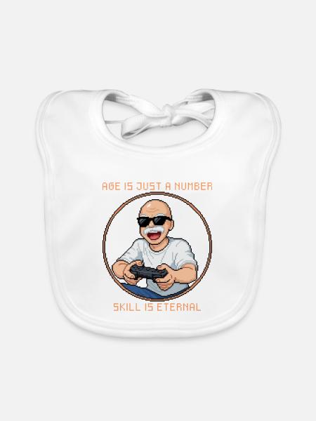 Alter Gamer - Baby Bio-Lätzchen - Weiß