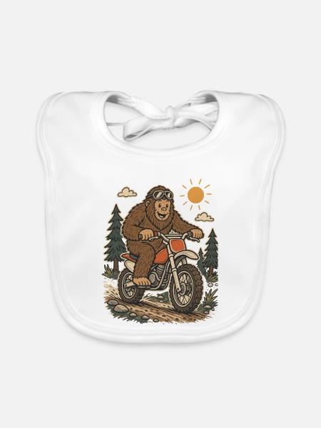  Bigfoot Dirt Bike Sasquatch Riding Motocross - Baby Bio-Lätzchen - Weiß - Vorne