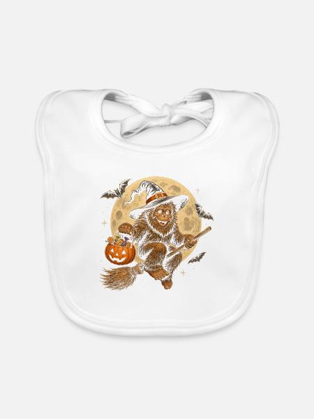 Bigfoot Hexe Halloween Bigfoot - Baby Bio-Lätzchen - Weiß - Vorne