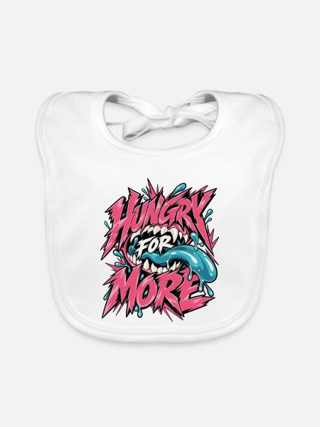 Hunger for More: Neon Bite - Baby Bio-Lätzchen - Weiß - Vorne