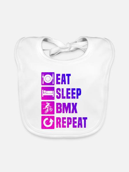BMX-Fahren Geschenkidee für die Freestyle-Fahrerin - Baby Bio-Lätzchen - Weiß - Vorne