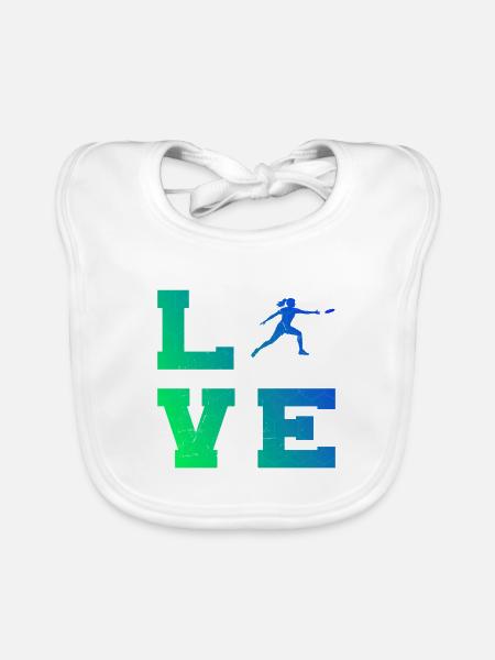 Ultimate Frisbee Geschenkidee für die Discgolferin - Baby Bio-Lätzchen - Weiß - Vorne