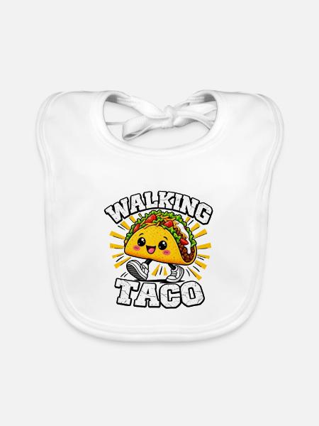 Walking Taco, lustige Kostüm-Tacos  - Baby Bio-Lätzchen - Weiß - Vorne