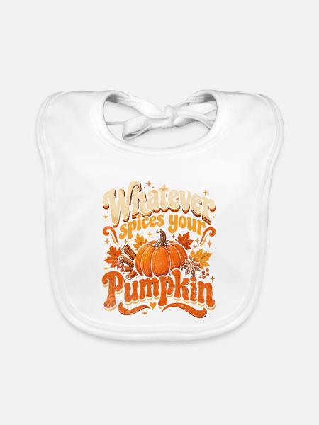 Kürbisgewürze – Whatever Your Pumpkin - Baby Bio-Lätzchen - Weiß - Vorne