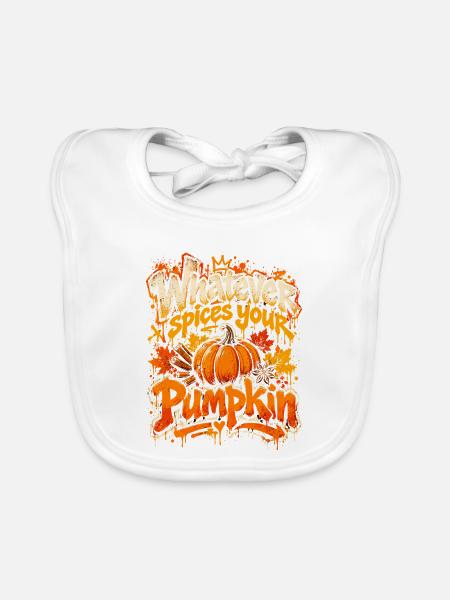 Kürbiswürze Pumpkin-Style - Baby Bio-Lätzchen - Weiß - Vorne