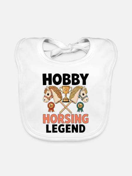 Hobby Horsing Legend - Baby Bio-Lätzchen - Weiß - Vorne