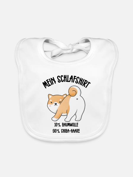 Shiba Inu Po Schlafshirt Kawaii - Baby Bio-Lätzchen - Weiß - Vorne