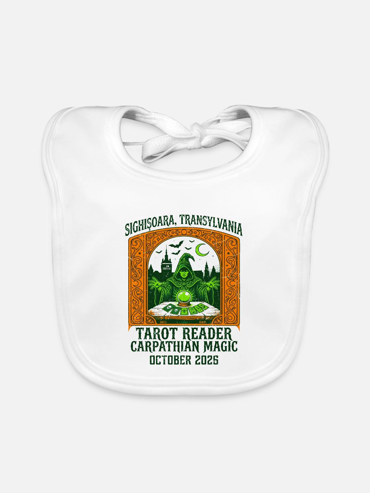 Carpathian Magic Tarot Reader Sighișoara - Baby Bio-Lätzchen - Weiß - Vorne