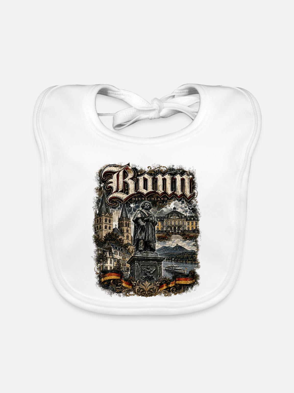 Bonn - Baby Bio-Lätzchen - Weiß - Vorne