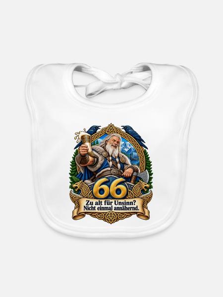 66.Geburtstag - Baby Bio-Lätzchen - Weiß