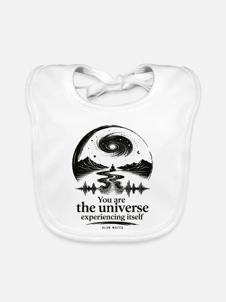 Universum, das sich selbst erlebt - Baby Bio-Lätzchen - Weiß - Vorne
