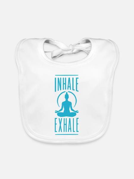 Inhale Exhale Yoga Meditation Spruch - Baby Bio-Lätzchen - Weiß - Vorne