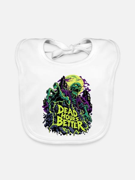 Totstunden Besser Neon Zombie - Baby Bio-Lätzchen - Weiß - Vorne