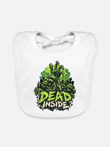 Zombie Hand Dead Inside - Baby Bio-Lätzchen - Weiß - Vorne