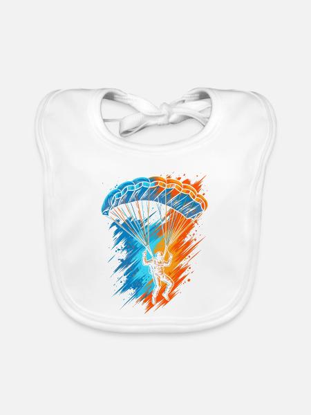 Paragliding Gleitschirmfliegen Herren Gleitschirm - Baby Bio-Lätzchen - Weiß - Vorne